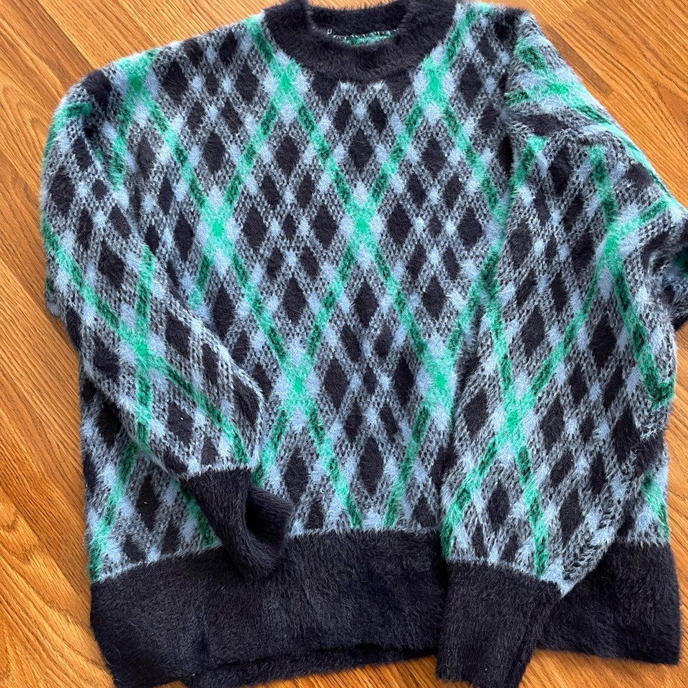 aerie Flurry Argyle Oversized Sweater